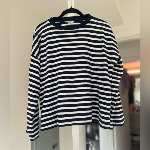 Madewell Tops - SOLD Black and White Striped Long Sleeve Shirt